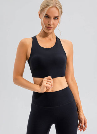 Round Neck Cutout Cropped Active Tank - MimiStylez