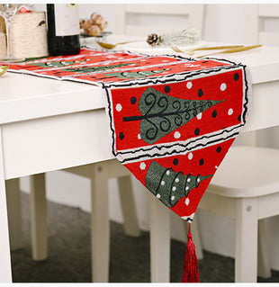 Christmas decorations knitting cloth table decor