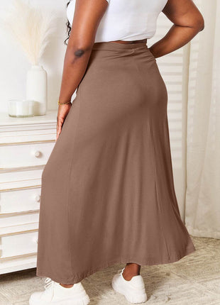 Double Take Full Size Soft Rayon Drawstring Waist Maxi Skirt Rayon - MimiStylez