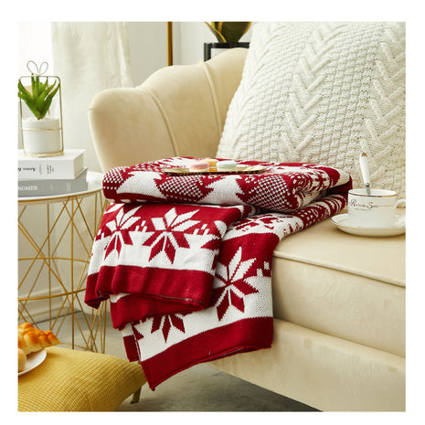 Christmas Knitted Jacquard-weave Blanket