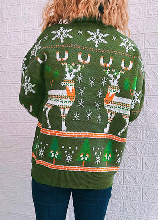 Turtleneck Drop Shoulder Long Sleeve Sweater - MimiStylez