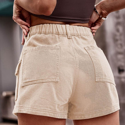High Waist Denim Shorts with Pockets - MimiStylez
