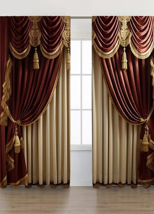 2PCs European Curtain Christmas Series