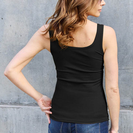 Basic Bae Full Size Square Neck Wide Strap Tank - MimiStylez