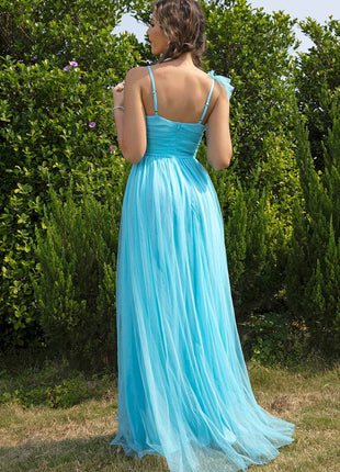 Asymmetrical Ruched Slit Dress - MimiStylez