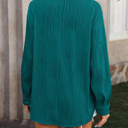 Button Up Dropped Shoulder Shirt - MimiStylez