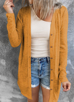 Button Up Long Sleeve Cover Up - MimiStylez