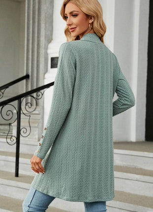 Open Front Long Sleeve Cardigan - MimiStylez