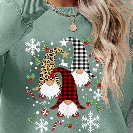Faceless Gnomes Graphic Drop Shoulder Sweatshirt - MimiStylez