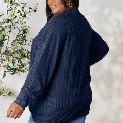 Basic Bae Full Size Ribbed Cocoon Cardigan - MimiStylez