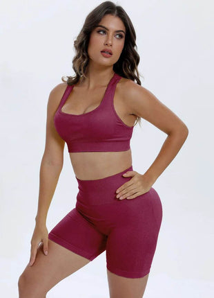 Scoop Neck Wide Strap Top and Shorts Active Set - MimiStylez