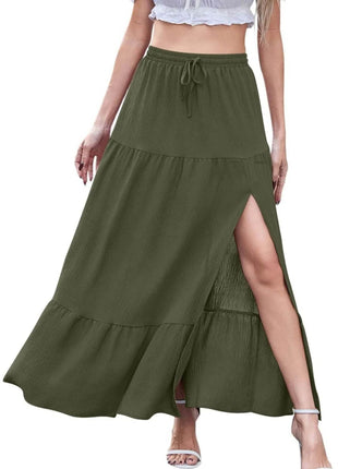 Full Size Slit Maxi Skirt Plus Size - MimiStylez