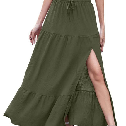 Full Size Slit Maxi Skirt Plus Size - MimiStylez