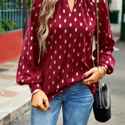 Blusa com decote falso e manga lanterna
