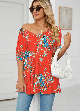 V-Neck Babydoll Blouse - MimiStylez