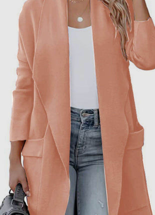 Open Front Dropped Shoulder Outerwear - MimiStylez