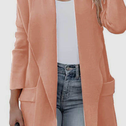 Open Front Dropped Shoulder Outerwear - MimiStylez