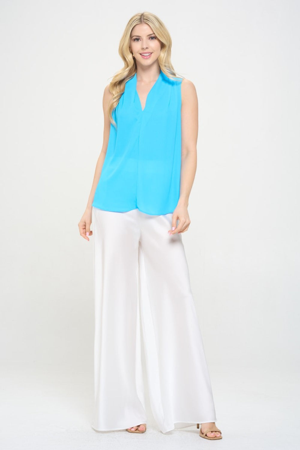 RENEE C  V-Neck Sleeveless Top