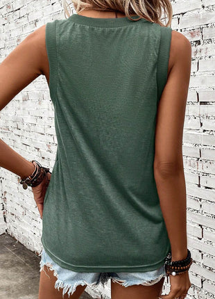 V-Neck Wide Strap Tank - MimiStylez
