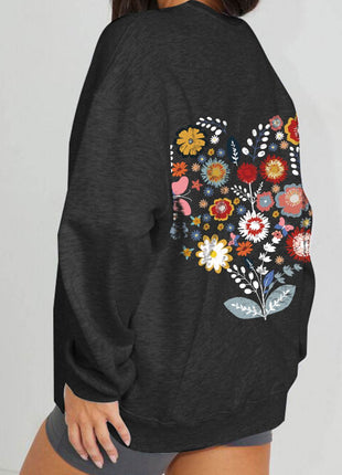 Simply Love Full Size Flower Graphic Sweatshirt - MimiStylez