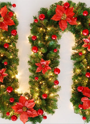 9FT Christmas Garland, Pre lit