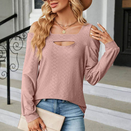 Cold Shoulder Square Neck Cutout Blouse - MimiStylez