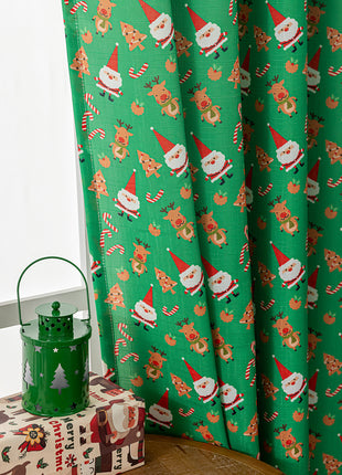 Christmas Snowman Angel Print Curtain Living Room