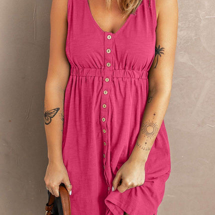 Sleeveless Button Down Mini Magic Dress - MimiStylez