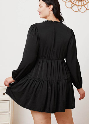 Ruffled Button Up Long Sleeve Tiered Shirt - MimiStylez