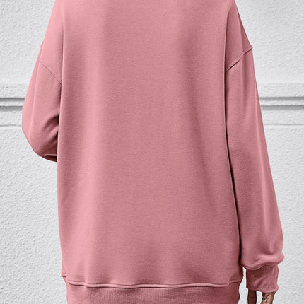 Round Neck Long Sleeve Sweatshirt - MimiStylez
