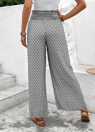 Tied Printed Wide Leg Pants - MimiStylez