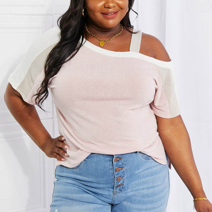 Andree by Unit Full Size Something Simple Cold Shoulder Tee - MimiStylez