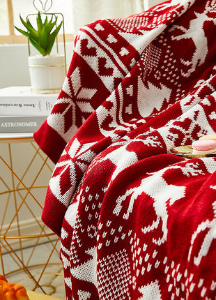 Christmas Knitted Jacquard-weave Blanket