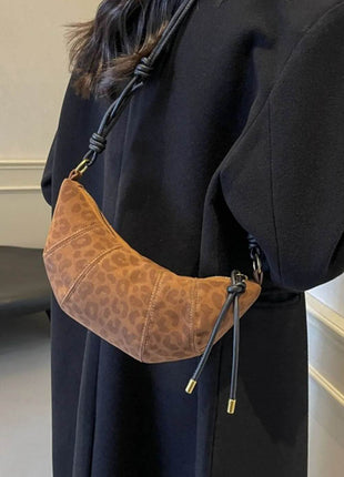 PU Leather Strap Suede Shoulder Bag - MimiStylez