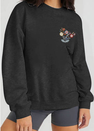 Simply Love Full Size Flower Graphic Sweatshirt - MimiStylez