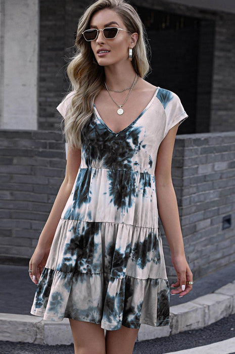 Tie-Dye Ruffle Hem Dress - MimiStylez