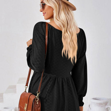V-Neck Lantern Sleeve Blouse - MimiStylez