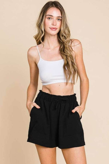 Culture Code High Waist Paper bag Shorts - MimiStylez