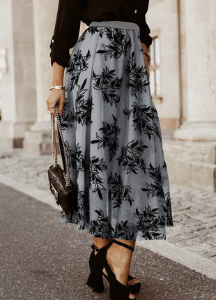 Embroidered High Waist Skirt - MimiStylez