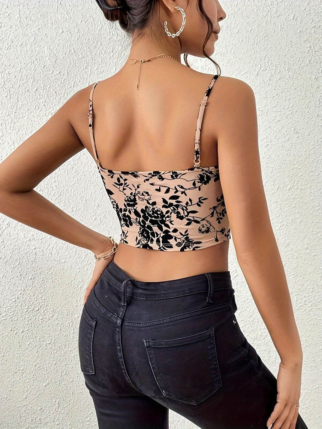 Printed Scoop Neck Cami - MimiStylez