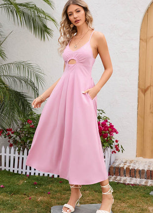 Crisscross Smocked Spaghetti Strap Dress - MimiStylez