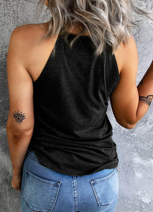 Sunflower Graphic Round Neck Tank - MimiStylez