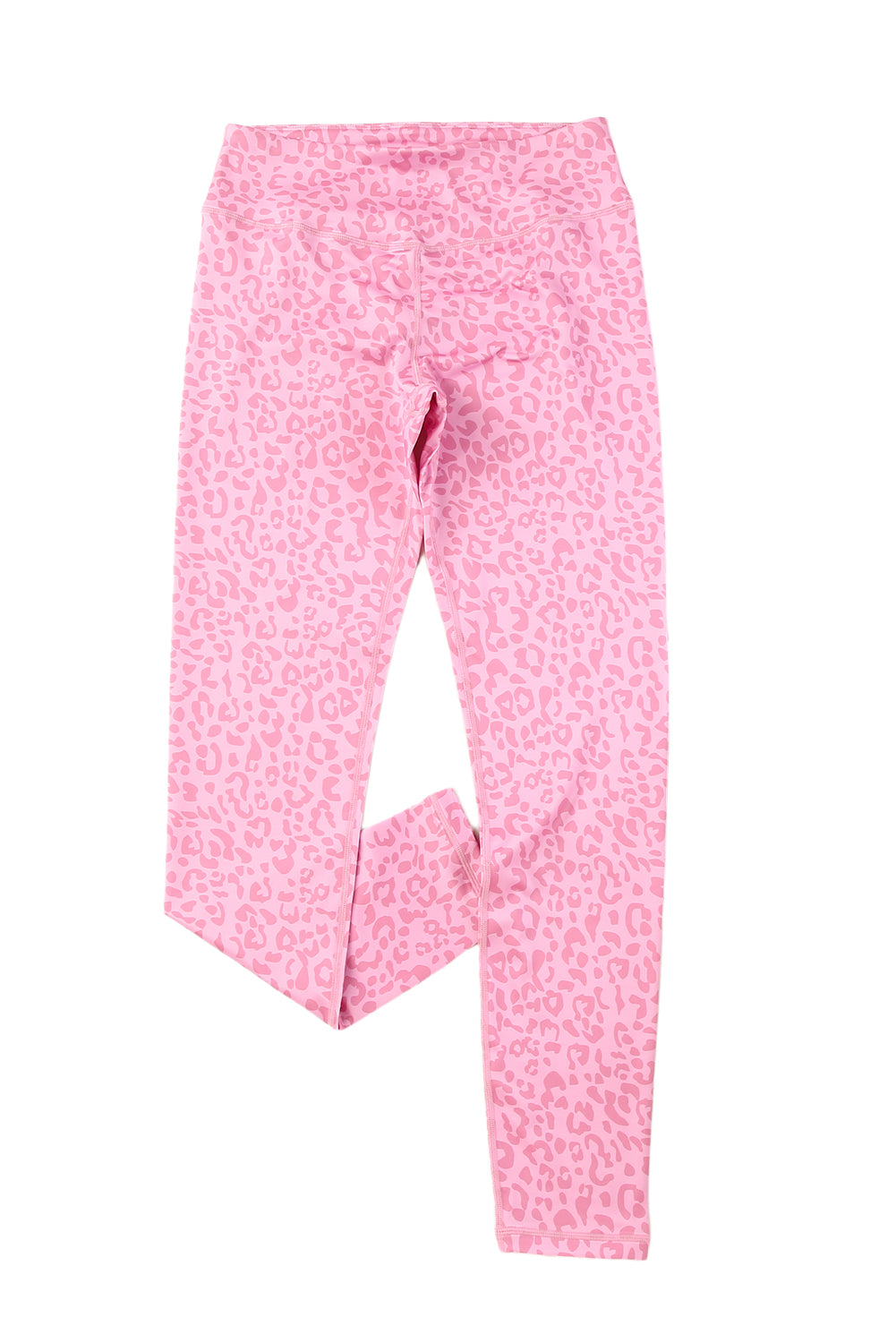 Pink Leopard Print  Ankle-length High Waist Leggings