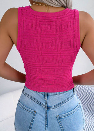 Cutout Sleeveless Knit Top - MimiStylez