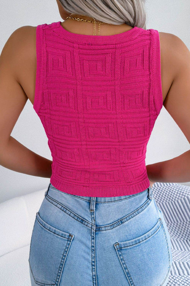 Cutout Sleeveless Knit Top - MimiStylez