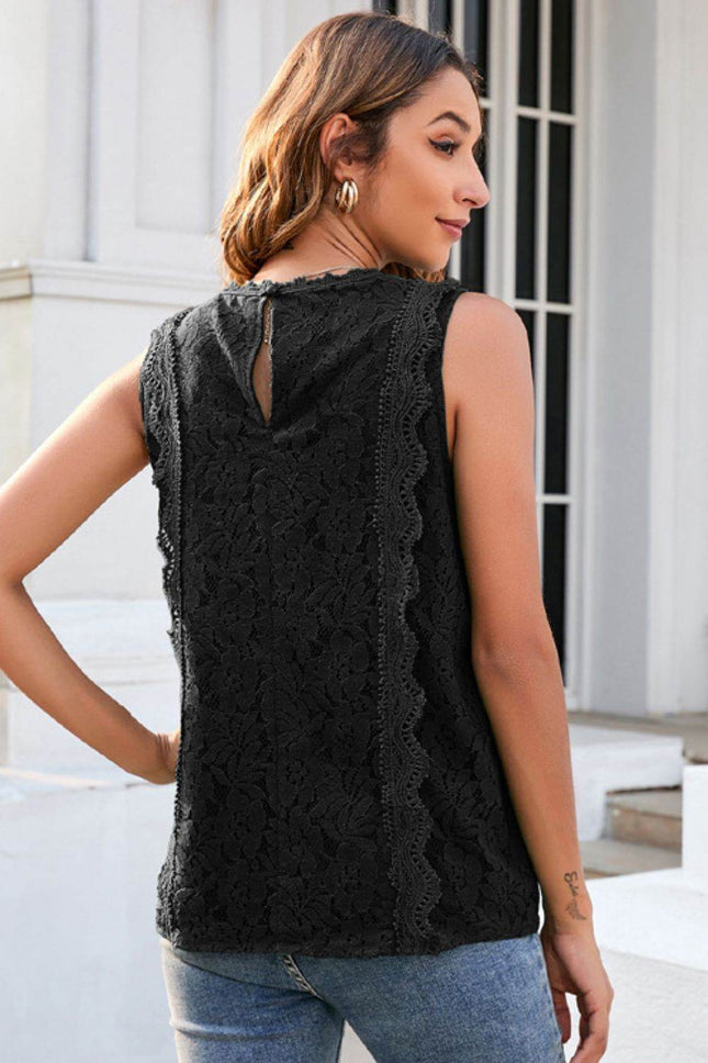 Lace V-Neck Tank - MimiStylez