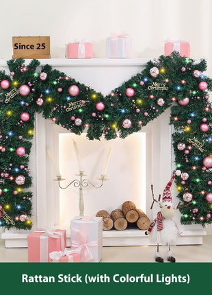 9FT Christmas Pre Lit Decorated Garland