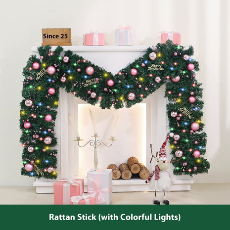 9FT Christmas Pre Lit Decorated Garland