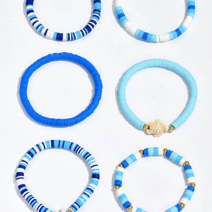 6-Piece Ceramic Beaded Shell Bracelet - MimiStylez