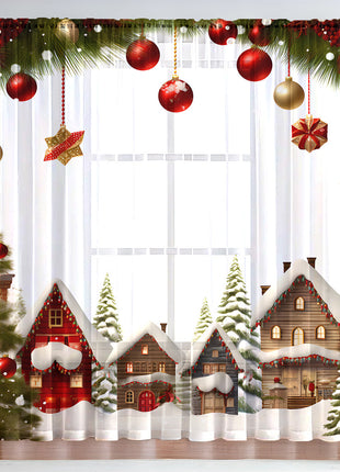 1PC Festive Christmas Printed Curtains